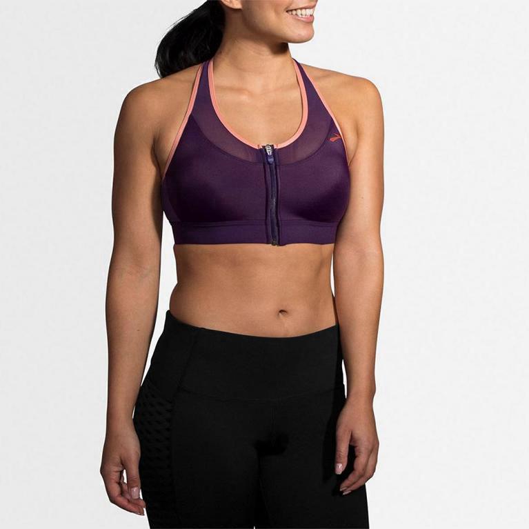 Brooks Fastforward Zip Womens Running Bra Ireland Purple (GASZ-68291)